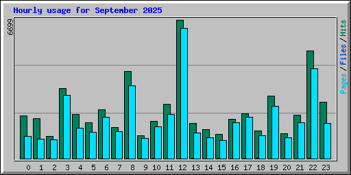 Hourly usage for September 2025
