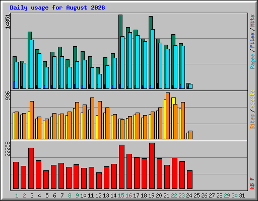 Daily usage for August 2026